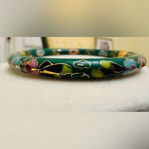 Vintage Cloisonné Hinged Enamel Bangle